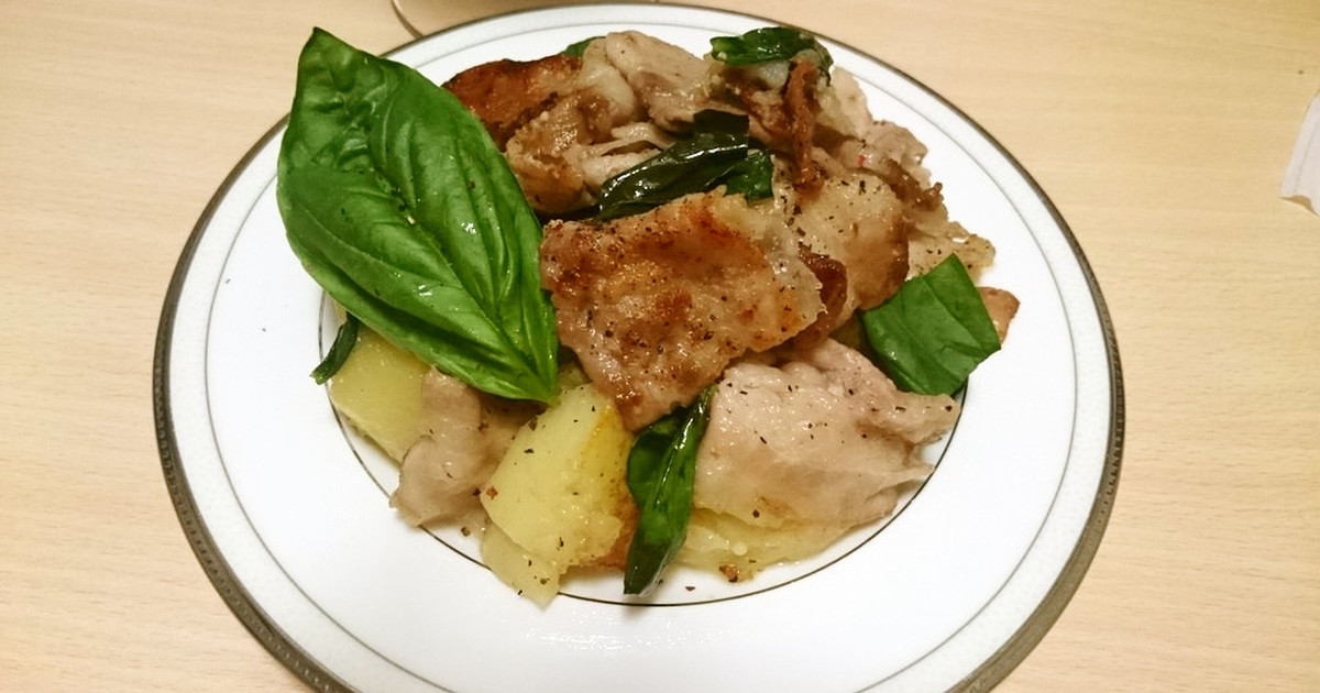 ワインに合う♪豚肉とじゃがいもバジル炒め by ちびチェブ 【クックパッド】 簡単おいしいみんなのレシピが356万品