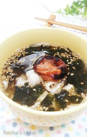 焼き梅干しと豚で!元気の出るスープ♪