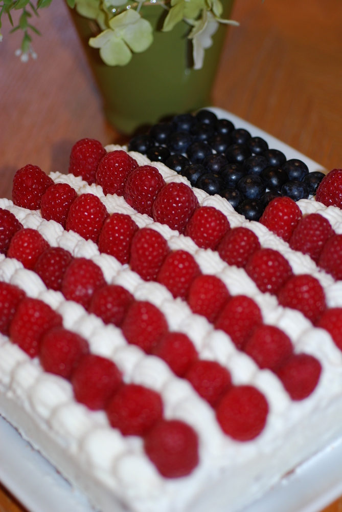 星条旗のケーキの画像