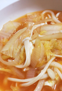 糖質ゼロ麺のキムチスープ