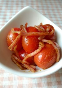 ミニトマトのベーコンカレーソテー