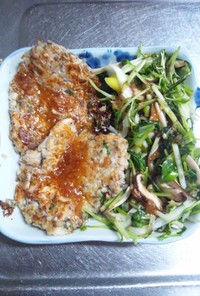 １月２８日晩飯【鶏ひきハンバーグ（梅）】