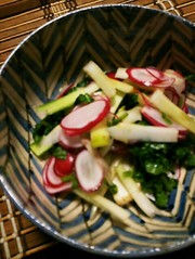 ラディッシュとウドの和風サラダの写真