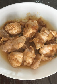 鶏胸肉の氷酢玉ねぎ炒め（+わさび漬け）