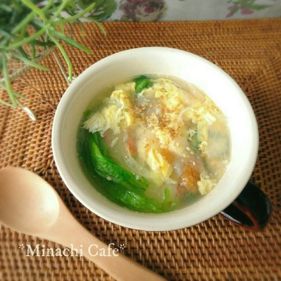 レタスと卵のうめ～爽やか塩スープの写真