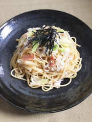 簡単☆しらすと梅干しの和風パスタの写真