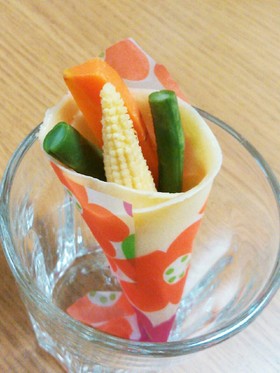 レンジでHMクレープ♡サラダ巻 弁当にも