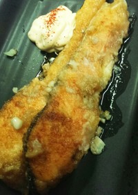 鮭のガリバタポン酢焼き
