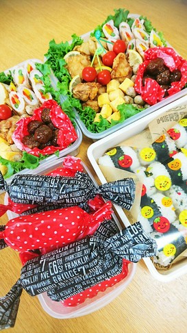 2016運動会 お弁当 ワックスペーパー