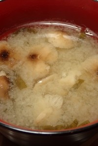 ハチク（淡竹）と霜降りシメジの味噌汁
