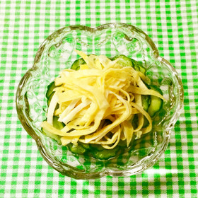 錦糸卵トッピング酢の物~♪