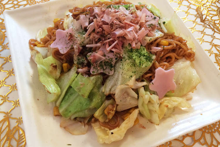 簡単子供ランチ サッポロ一番コーン焼そば レシピ 作り方 By Pinky725 クックパッド 簡単おいしいみんなのレシピが354万品