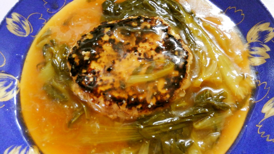 豆腐ハンバーグ♪チンゲン菜のオイスター餡の画像