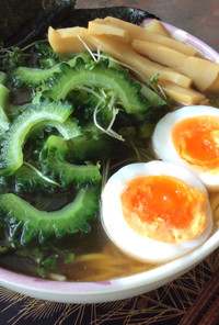 沖縄産ゴーヤの麺スープ