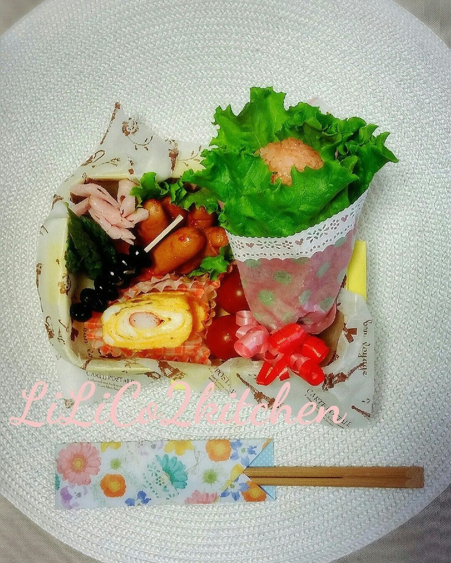【美レシピ】キャラ弁→おにぎりのブーケの画像