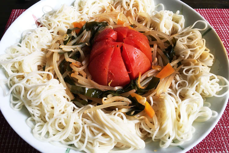 夏麺 冷やしトマトキムチソースのそうめん レシピ 作り方 By ひやおろし クックパッド 簡単おいしいみんなのレシピが356万品