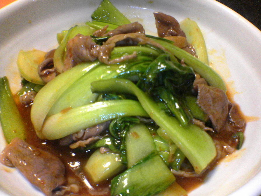 CookDoで簡単青梗菜と豚肉の旨辛炒めの画像