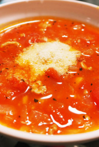 豚肉とニンニクのトマトスープ