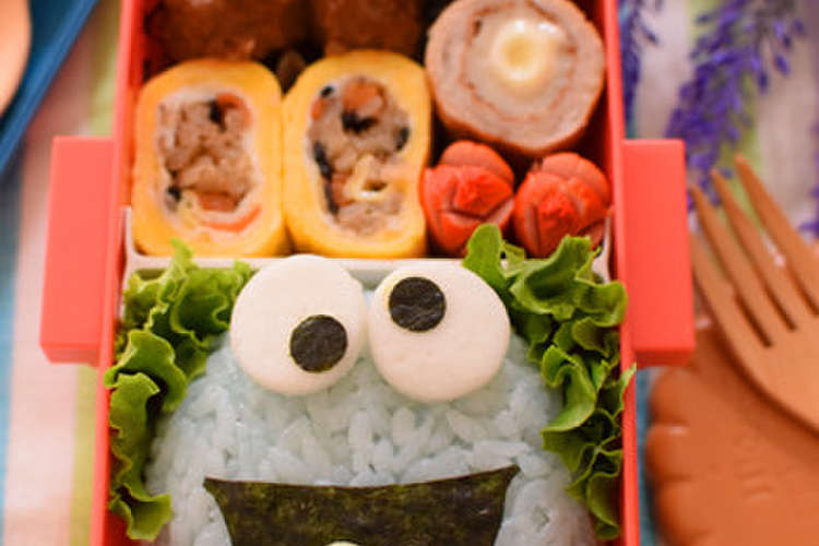 キャラ弁 クッキーモンスター弁当 レシピ 作り方 By みほちんｗｗ クックパッド
