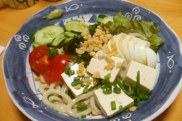 うどんサラダでお腹いっぱい 野菜たっぷり レシピ 作り方 By カッチャンまま クックパッド 簡単おいしいみんなのレシピが360万品