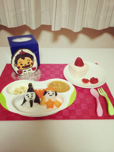 ♡初節句のお雛様ごはんと食パンケーキ♡の写真