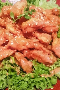 カリカリ鶏胸肉のオーロラソース