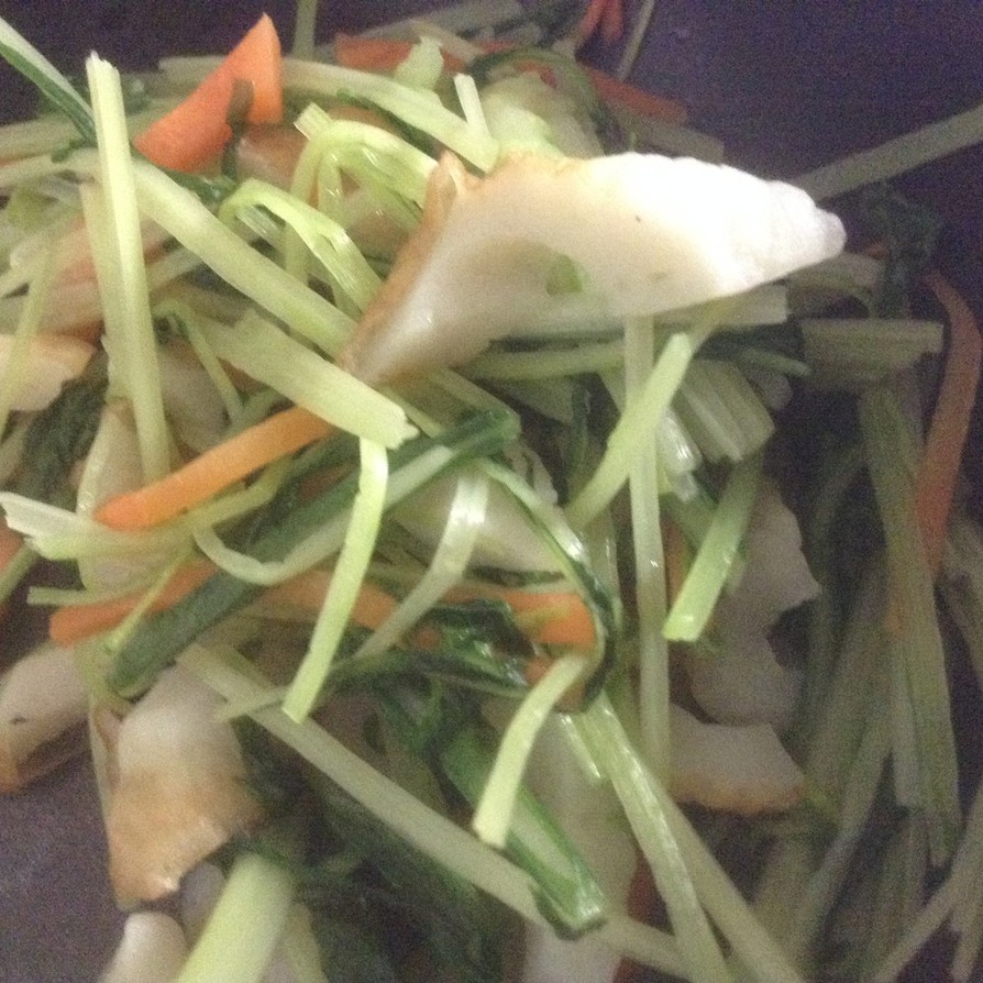 水菜とちくわの煮浸しの画像