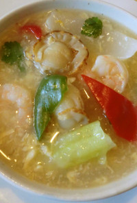 ♪海鮮・野菜のトロトロ卵中華風スープ