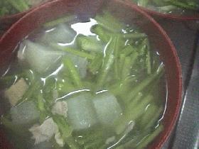 大根と壬生菜のスープの画像