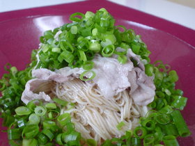 ネギまみれ!油そば風そうめん