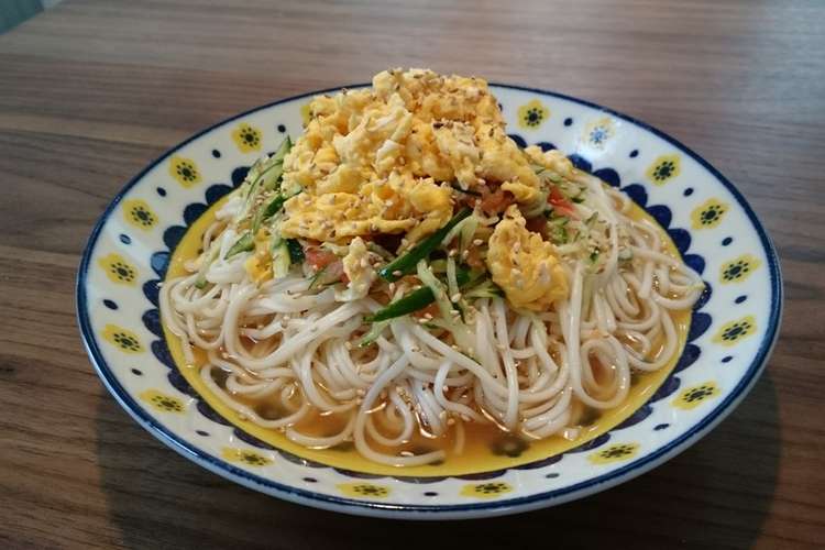 ふわふわ卵の梅トマきゅうりそうめん レシピ 作り方 By Ahh クックパッド 簡単おいしいみんなのレシピが367万品