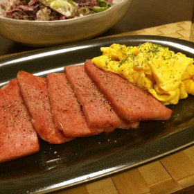 【低糖質おつまみ】スパムと卵