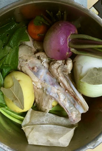圧力鍋で！鶏と野菜のブイヨンスープ