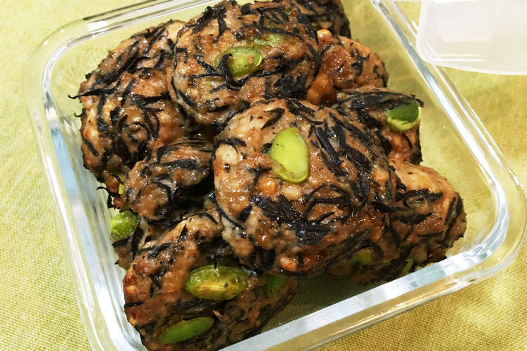 鶏ひき肉とはんぺんのひじき入り焼きつくね レシピ 作り方 By りりィなな クックパッド