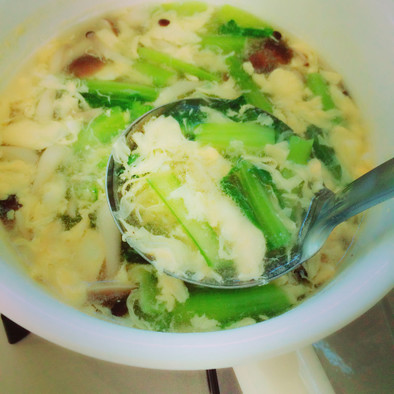 ふんわり卵と小松菜の中華風スープの写真