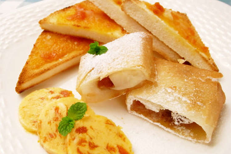 あんずバターとあんずのもち春巻き レシピ 作り方 By ドライフルーツの三海 クックパッド 簡単おいしいみんなのレシピが360万品