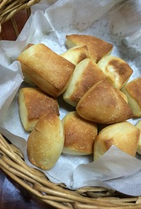簡単☆冷蔵庫発酵1回☆朝すぐ焼けるパン！