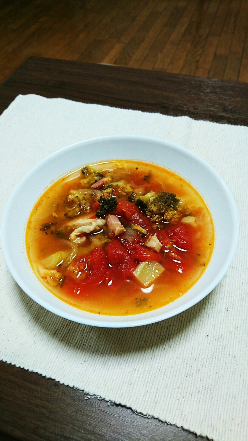 トマトたっぷり野菜スープの画像