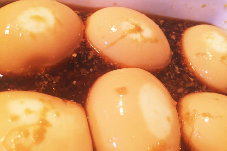 にんにく生姜ごま油 しっかり味の半熟煮卵 レシピ 作り方 By キッチンとめこ クックパッド