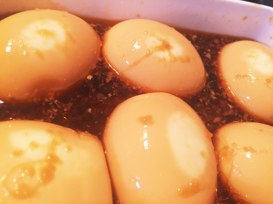 にんにく生姜ごま油！しっかり味の半熟煮卵の画像