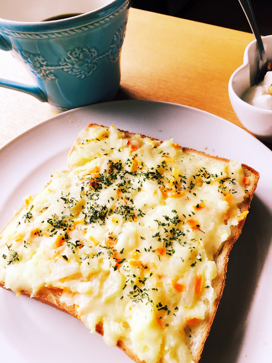 朝混ぜるだけ！ポテトチーズトースト☆の画像