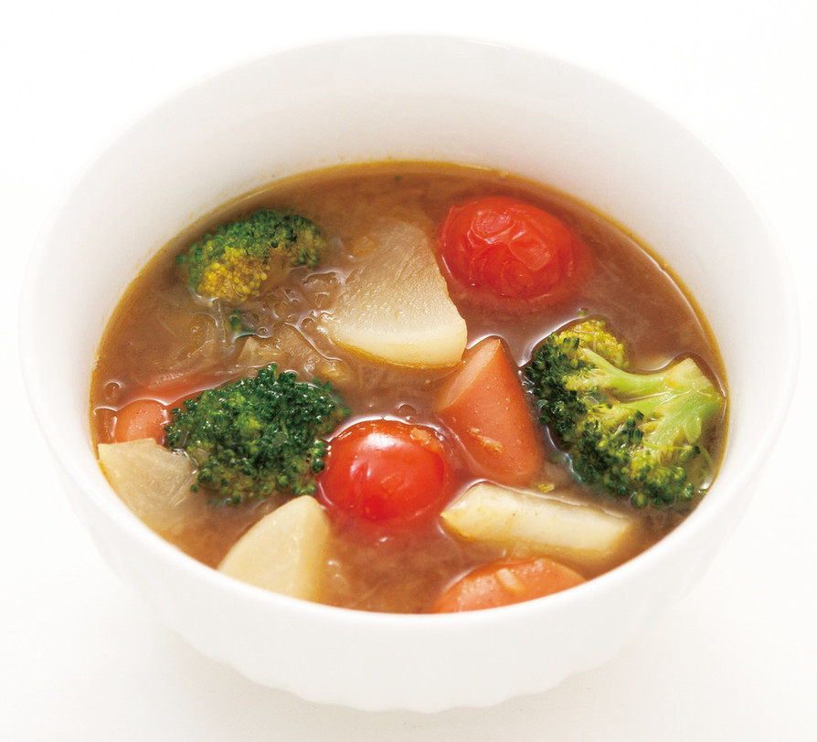 コンソメ野菜のカレー薫るスープの画像
