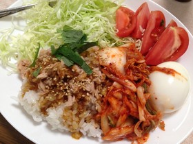 ツナ缶と焼肉のタレで☆時短ワンプレート