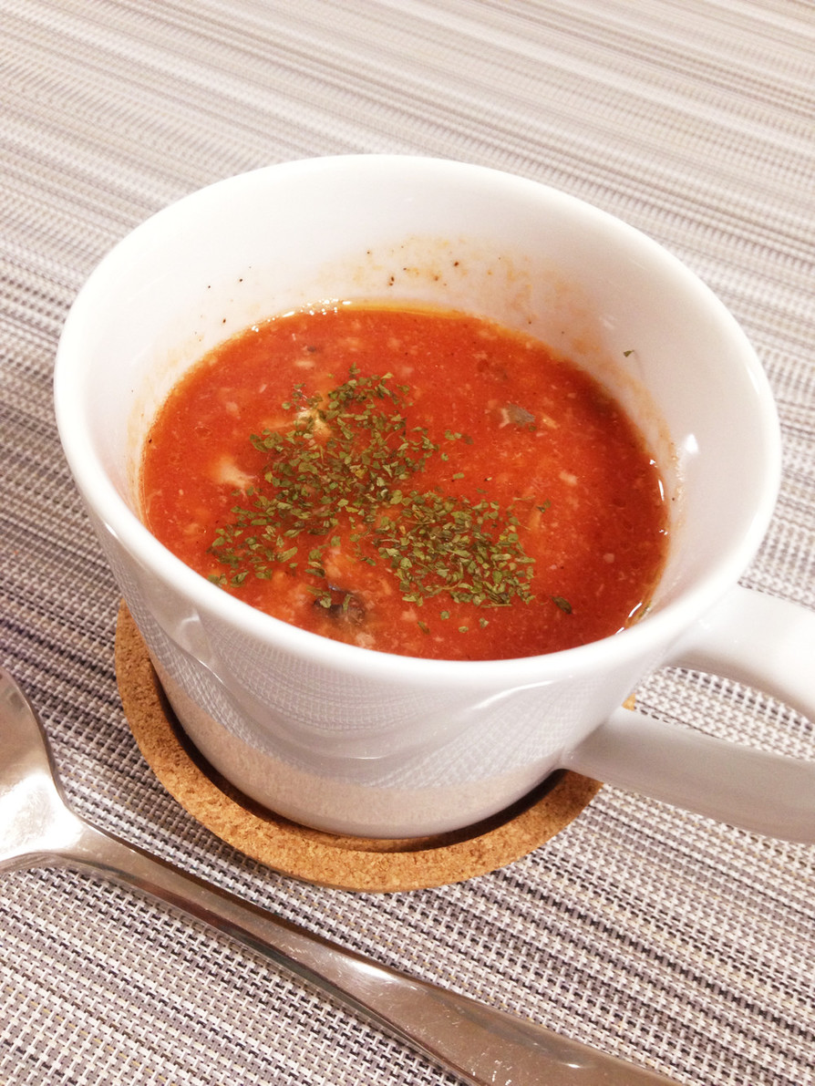 レンジで簡単☆さば缶トマトスープの画像