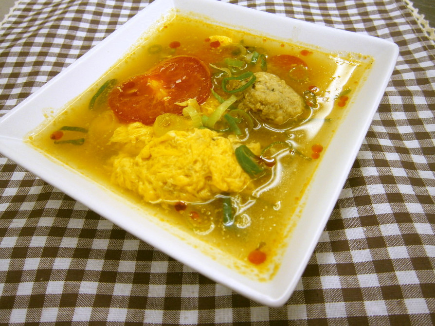 かき玉ピリ辛スープの画像