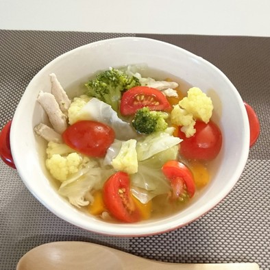 簡単&低カロリー♪夏の冷製野菜スープの写真