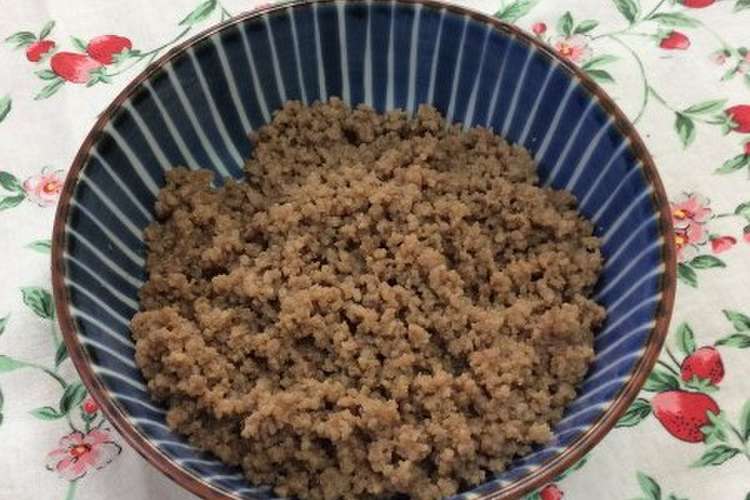 簡単 基本の肉そぼろ ラカントたれ使用 レシピ 作り方 By 夢ーテル クックパッド