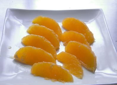 オレンジ（柑橘類）の剥き方の写真