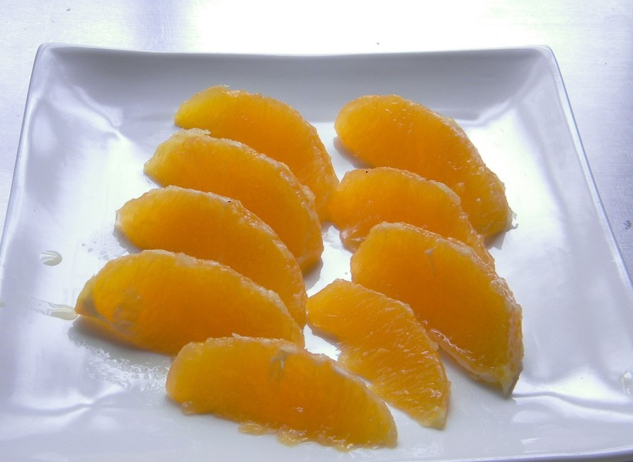 オレンジ（柑橘類）の剥き方の画像