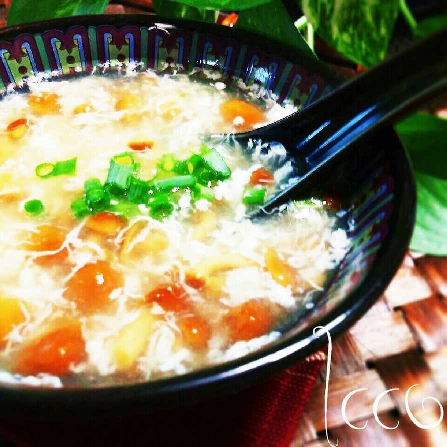 超低カロリー♪なめこと卵白の中華風スープの画像